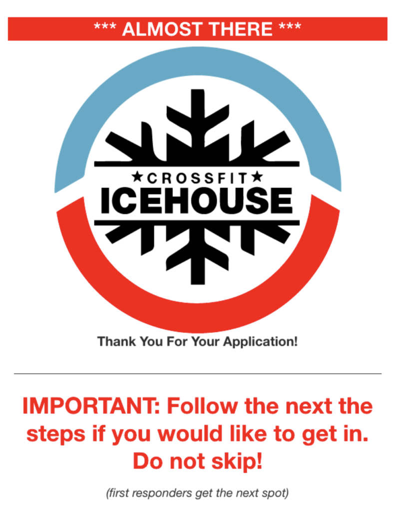 CrossFit IceHouse challenge notice