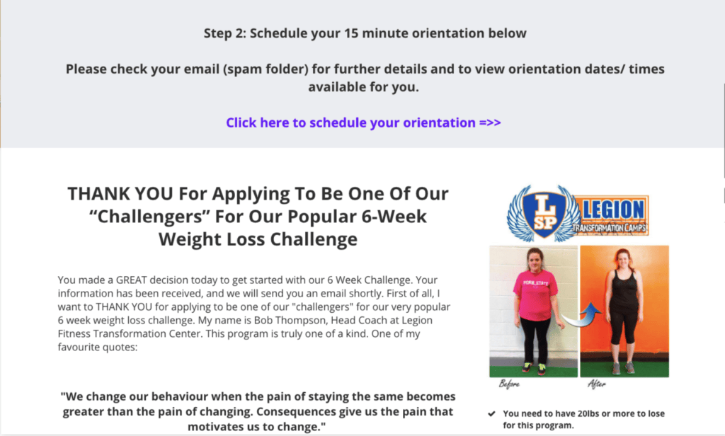 Legion Landing Page Free Intro