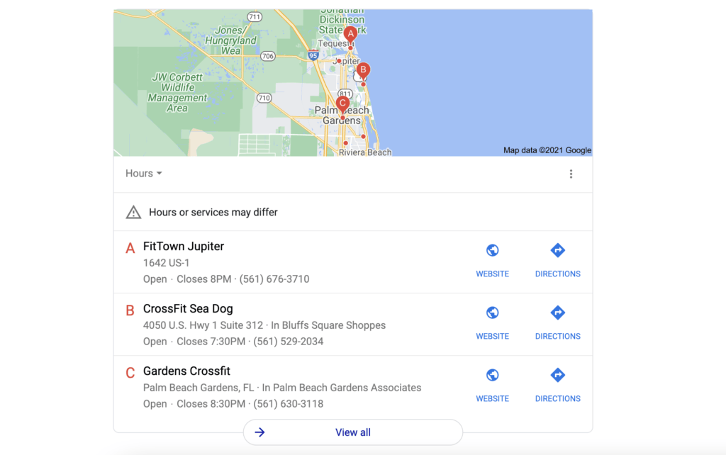 CrossFit Jupiter Snack Pack Google 1