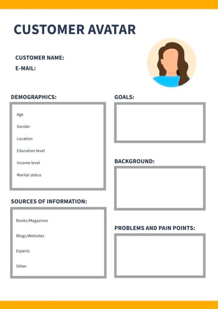 6 customer avatar worksheet