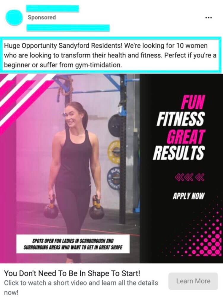The Ultimate Guide to Creating Top-Performing Facebook Ads for Your Gym 4 Kilo Facebook ads image 4