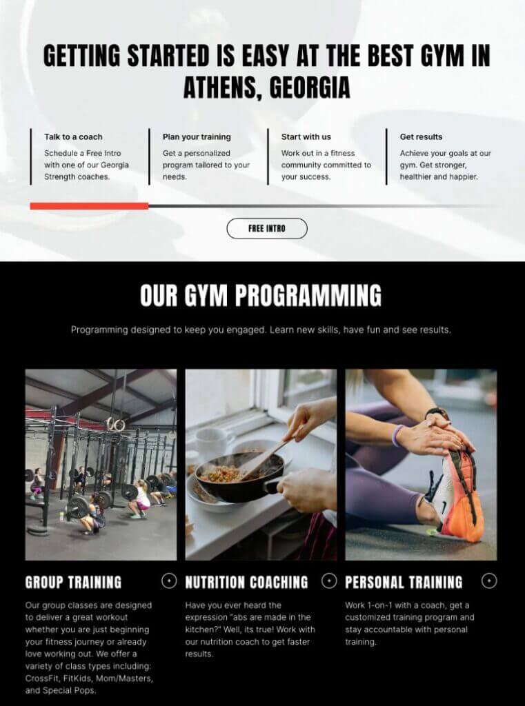 Kilo gym website image 3