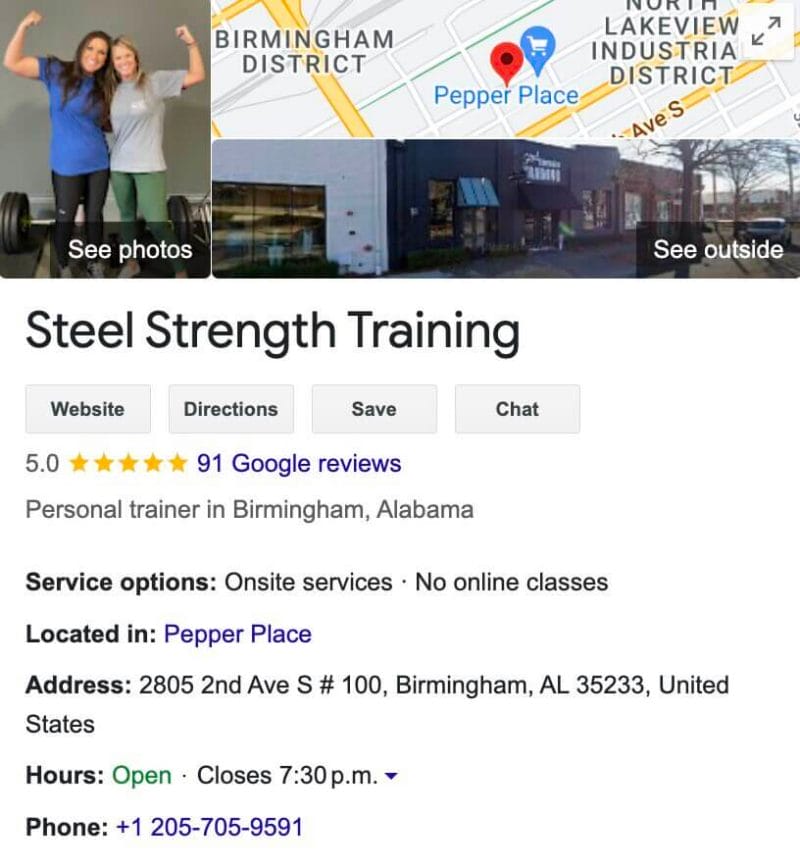 Steel Strength Training Google Business Profile