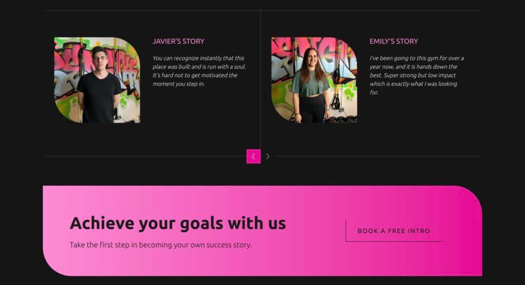 reviews and testimonials on your gym website