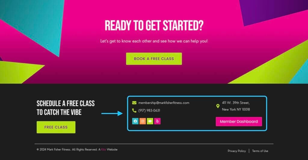 Are You Making These 7 Deadly Gym Website Mistakes? 4 example of a complete contact gym info section