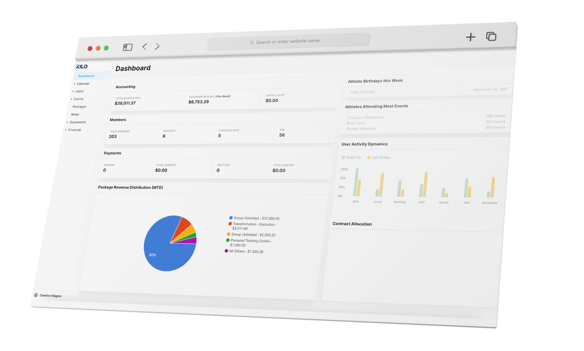Kilo gym management software