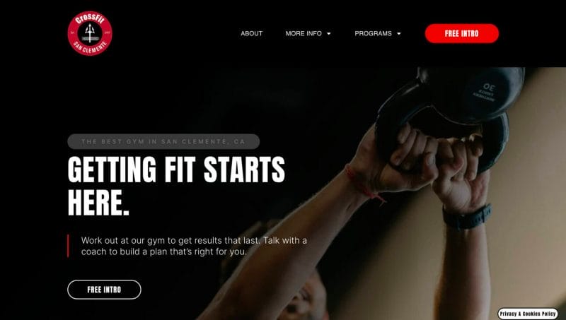 example of a Kilo gym website with excellent SEO