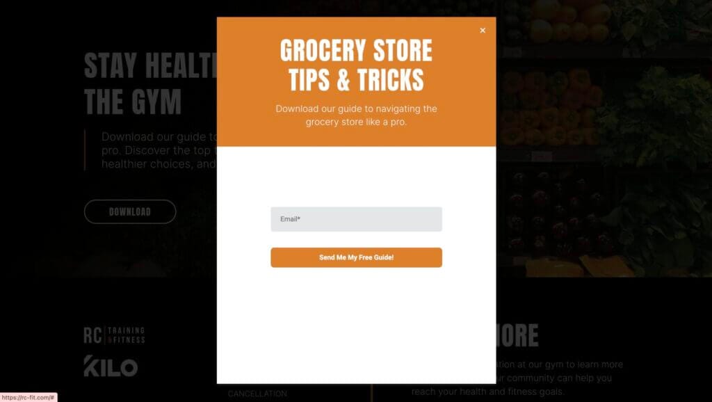 Gym Owners Beginner's Guide to Effective Lead Capture 6 Grocery Guide Form