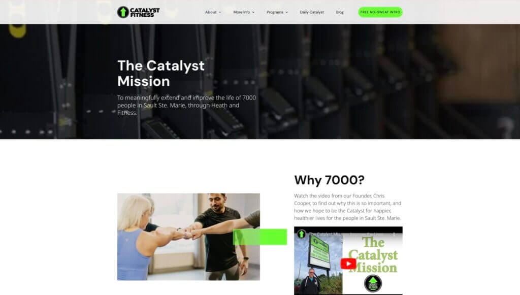 Catalyst Fitness gym website
