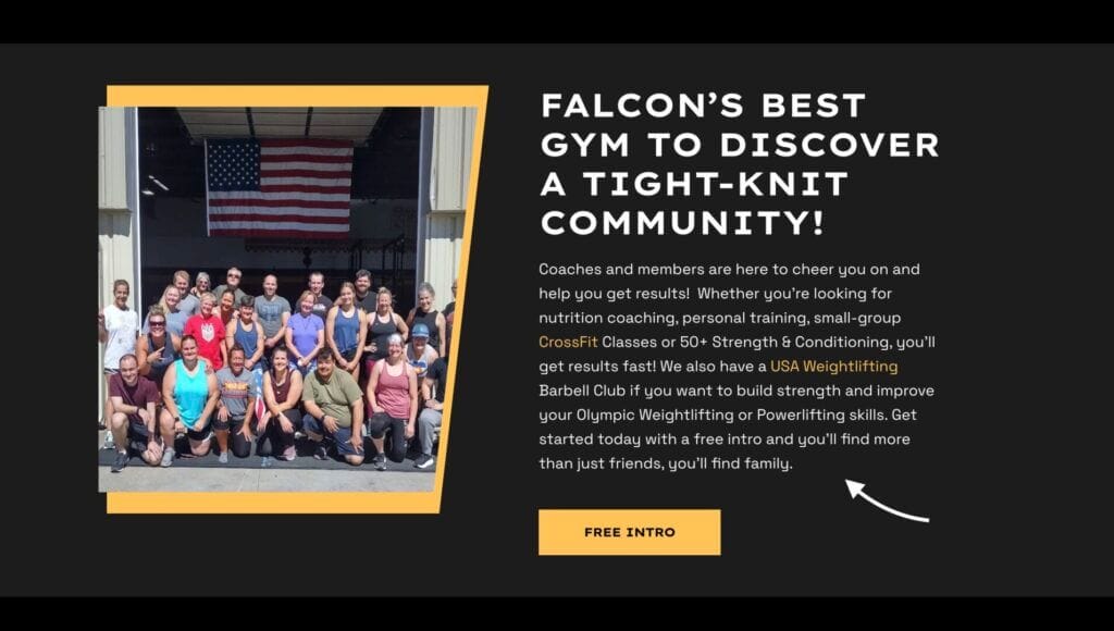 community driven CTA example for your gym