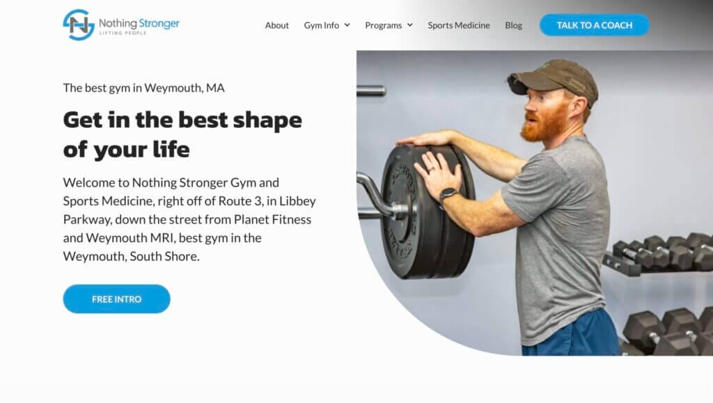 nothing stronger gym website by Kilo