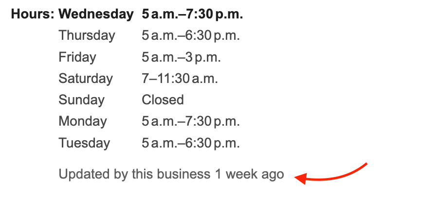 update your business hours contantly