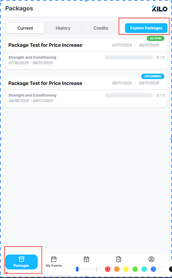 explore package in Kilo GMS